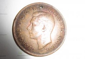 moeda antiga de one penny de 1940