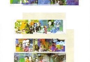 blocos 224,225 e 226 O Sec XX em selos - 2000