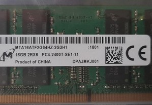 Memória Micron 16GB DDR4 2400Mhz PC4-19200 (nova)
