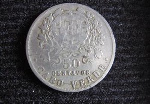 moeda antiga 50 centavos Cabo Verde 1930