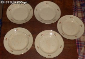 conjunto pratos sopa antigos Lusitania