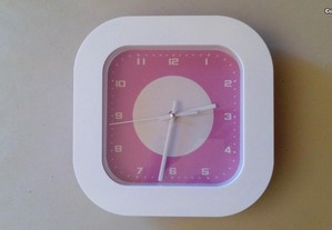 Relógio de parede cozinha / sala cor-de-rosa