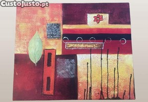 Quadro decorativo abstrato em tela 40x40 cm