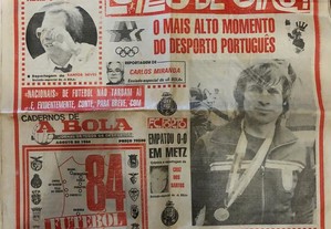 1º Página Jornal "A Bola" Lopes de Oiro! -13 agosto 1984