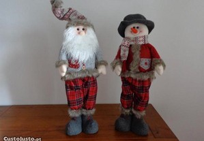 Conjunto de Natal, boneco de neve + pai natal