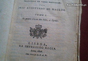 José Agostinho De Macedo-Obras De Horacio-Tomo I-1806