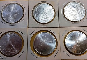 6 moedas prata coleção completa euro 2004