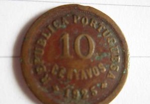 moeda de 10 centavos de 1925