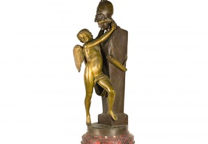 Estátua bronze Amor cativo Felix Sanzel século XX