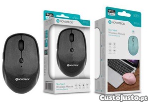 Rato Sem Fios Silencioso Negro JS-011   Design Slim, Operação Silenciosa