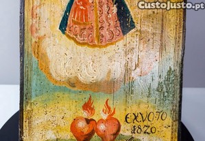 EX VOTO / Pintura antiga de arte popular sobre madeira