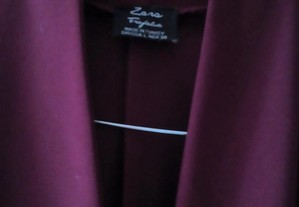 Vestido Zara cor bordeaux tamanho L + oferta colar