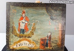 EX VOTO / Pintura antiga de arte popular sobre madeira