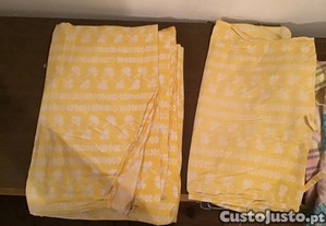 lencol e fronha amarela cama solteiro