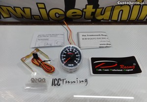 Manômetro eléctrico da Voltagem 8-18 V Fundo Preto c/iluminação led branco Depo Racing Japan