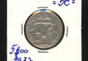 Espadim - Moeda de 5$00 de 1937 - Bc