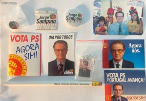 Lote com diversos artigos da Campanha Presidencial do Dr. Jorge Sampaio 1996/2001