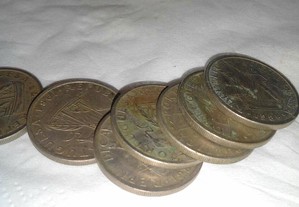 Lote de 7 moedas de 5 escudos