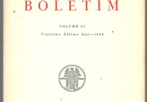 Academia Portuguesa da História - Boletim. Volume 27 - Vigésimo Sétimo Ano - 1963