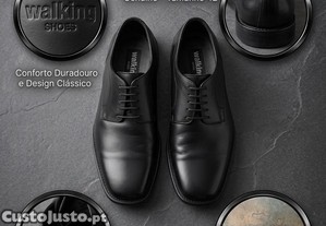 Sapatos Clássicos em Pele Walking Shoes (Tam. 42) Sola de Couro