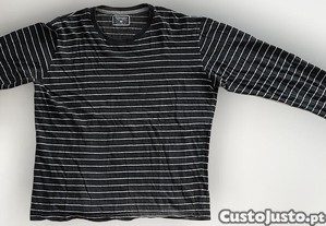 T-Shirt com Manga Unissexo, Preto/Branco