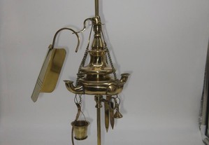 Antiga lamparina candeia azeite lanterna 4 bicos