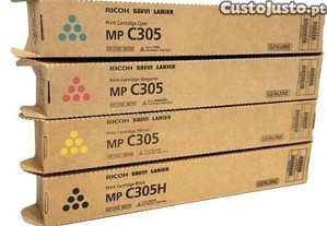 Toner Ricoh MP C305 Vazio/ Cheio (Magenta, Cyan, Preto, Yellow)