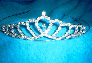 tiara strass prata de noiva ou cerimonia