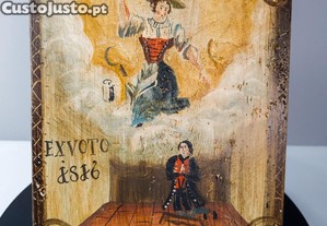 EX VOTO antigo / Pintura de arte popular sobre madeira