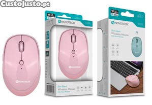 Rato Sem Fios Silencioso Rosa JS-011   Design Slim, Operação Silenciosa