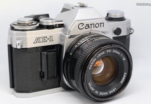 Canon AE-1 + Canon FDn 50mm 1:1.8 (100% funcionais)