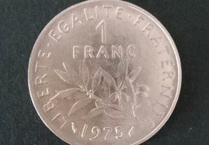 Moeda francesa de um franco 1975