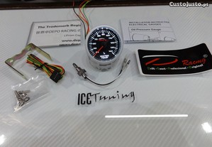 Manômetro eléctrico da temperatura da água 40-140º Fundo Preto c/iluminação led branco Depo Racing Japan