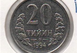 Uzbequistão - 20 Tiyin 1994 - soberba