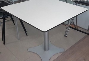 Mesas copa / café quadradas - fenólico branco / alumínio