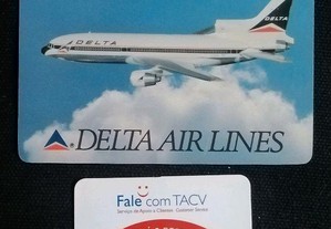 3 Calendário de companhias aéreas com aviões, das companhias TACV da Delta Air Lines e da Mobil
