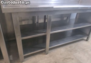 Bancada inox Industrial 2 Prateleiras