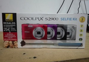 Nikon Coolpix S2900 + Estojo + Selfie Stick - Nova