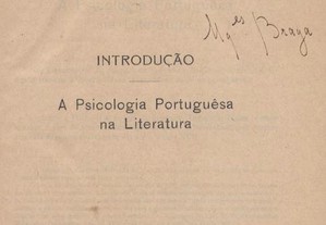 Introdução A Psicologia Portuguesa na Literatura