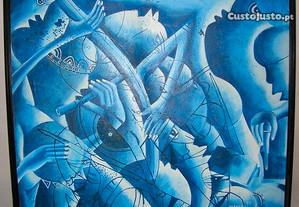 Tela do pintor Moçambicano MAKETO c/ moldura