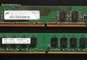 2 Memórias RAM DDR2 512 Mb