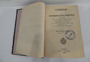 Antigo Livro Codigo das Contribuições Directas - 1866