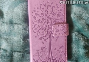 Telemóvel Samsung 8+ com capa lilás