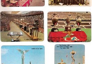 Coleção completa de 6 calendários sobre o S. L. Benfica 1986