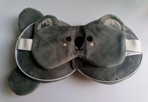 Almofada de viagem koala com máscara para dormir