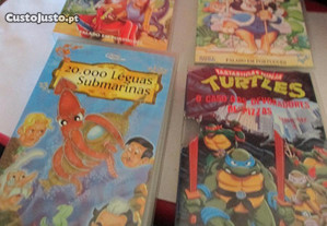 4 cassetes VHS de desenhos animados