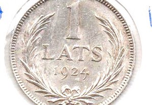 Letónia - 1 Lats 1924 - soberba prata