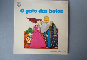 Disco vinil single infantil - O Gato das Botas