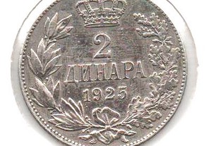 Reino dos Sérvios, Croatas e Eslovenos - 2 Dinara 1925 - mbc+/bela