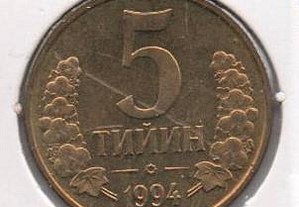Uzbequistão - 5 Tiyin 1994 - soberba